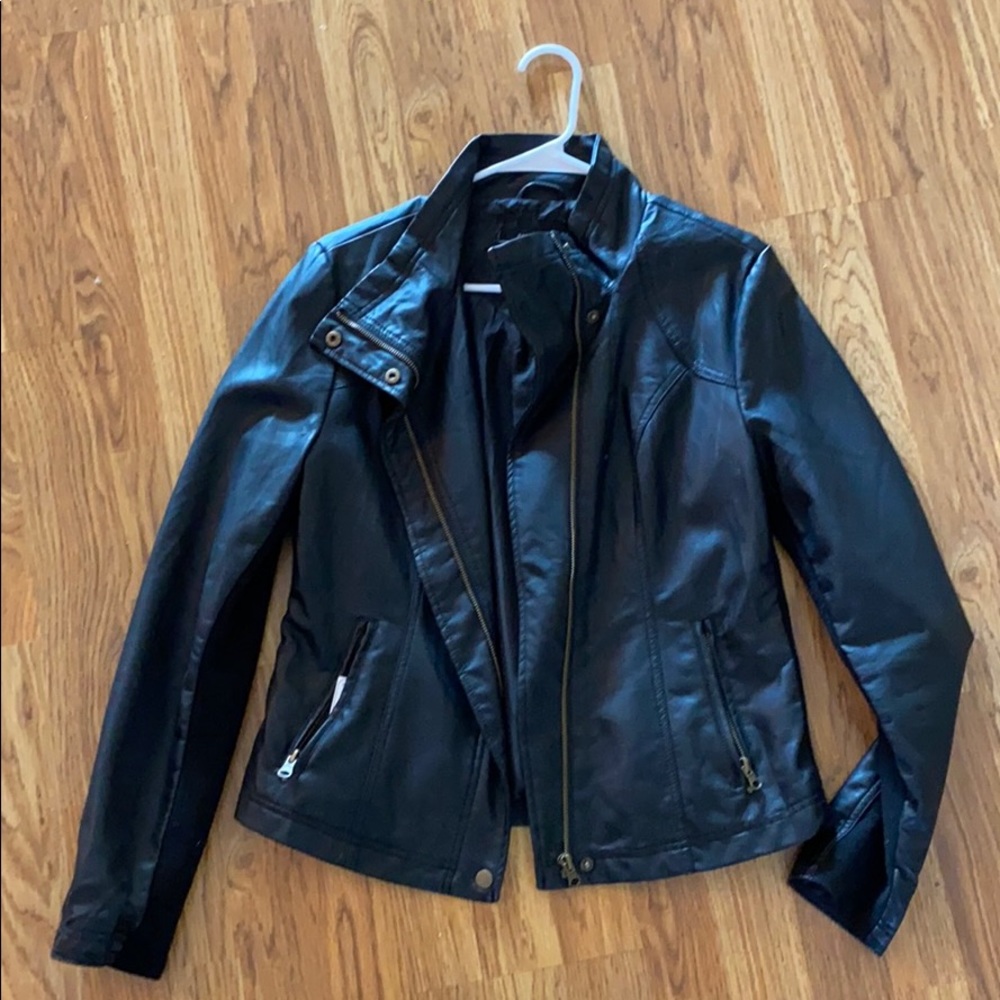 Black leather jacket